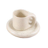 Ceramic Nordic Mug Chubby Chunky with Saucer Set Microwave Safe Coffee Cup for Kitchen Utensils