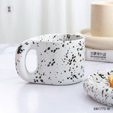 Ceramic Nordic Mug Chubby Chunky with Saucer Set Microwave Safe Coffee Cup for Kitchen Utensils