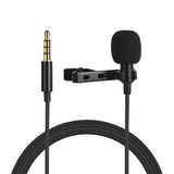 PULUZ PU424 1.5m 3.5mm Jack Lavalier Wired Condenser Recording Microphone