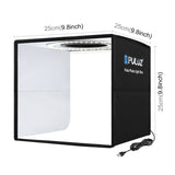 PULUZ 25cm Folding Portable Ring Light Photo Lighting Studio Shooting Tent Box with 12 Colors Backdrops