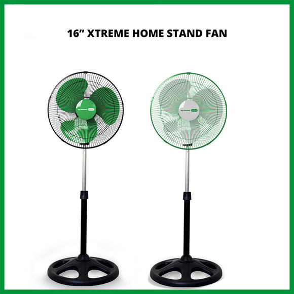 Home Appliances Xtreme 16-inches Stand Fan 3-Speed Levels Thermally Fuse Protected High Performance Motor Adjustable Tilting Head Oscillation Function