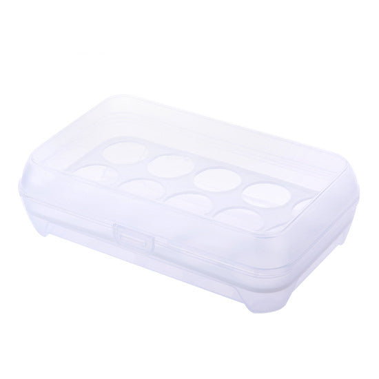 Portable 15 Holes Plastic Egg Refrigerator Fresh Box Rack Kitchen Egg Tray Container With Lid