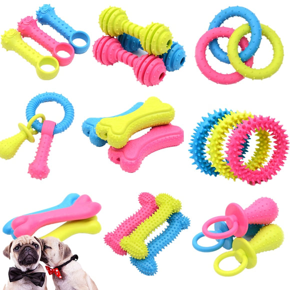 Interactive Pet Chew Toys for Small Dog Resistant to Bite Teeth Training Rubber Toys