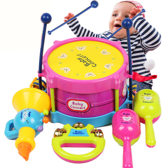 5pcs/set Musical Instrument Kids Music Toys Roll Drum Musical Instruments Toy for Children