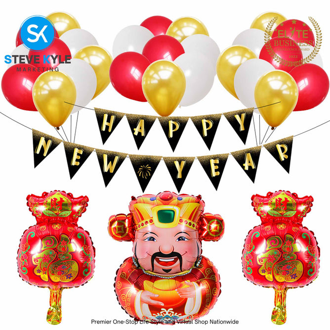 Happy New Year Decorations Sets Latex Balloons Printed for New Year Party Decorations Set for 2025