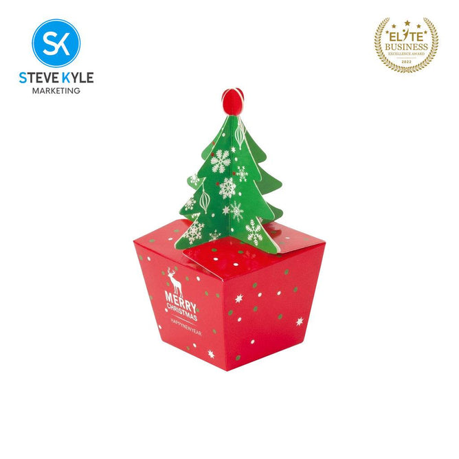 Steve Kyle 5-Piece Christmas Tree Pop-Up Paper Gift Box for Holiday Treats and Party Giveaways