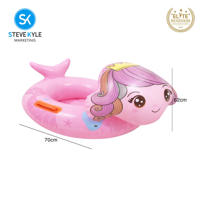Steve Kyle Inflatable Baby Seat Float Animal-Shaped With Handle Trumpet Swimming Boat