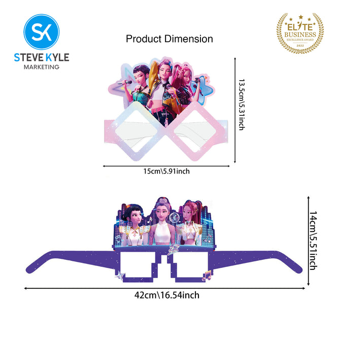 Steve Kyle Six Pieces Random Design Paper Mask Glasses For Kids Cosplay Photo Booth Props Party Supplies