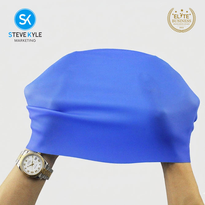 Steve Kyle Comfortable Fit Solid Color Latex Swimming Cap Ear Protection