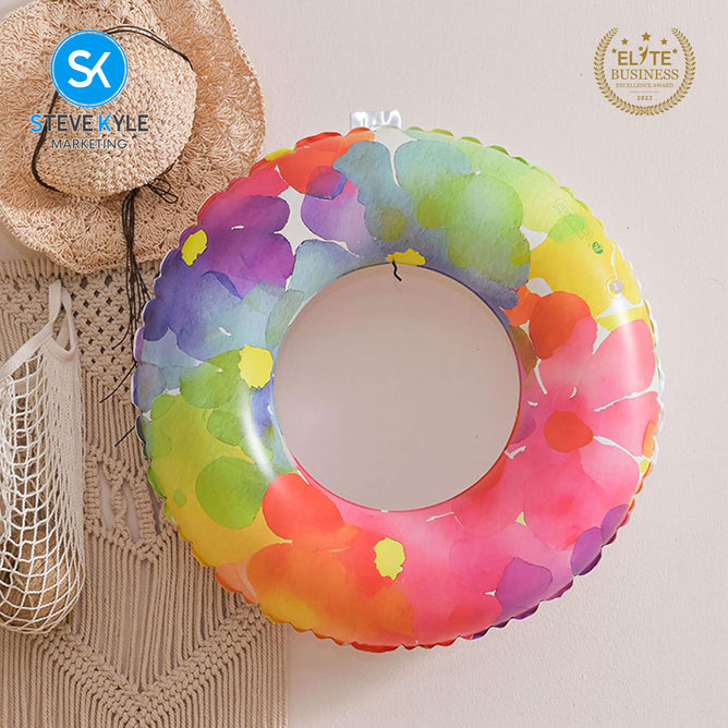 Steve Kyle Inflatable Swim Ring Petal Parade Pattern For Outdoor Water Fun
