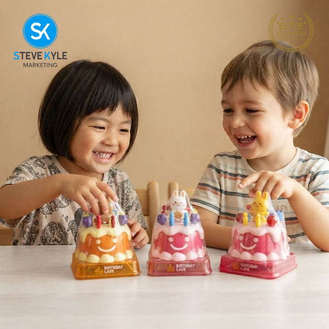 Steve Kyle Colorful Funny Bouncing Cake Toy Interactive Role Play Toy for Kids