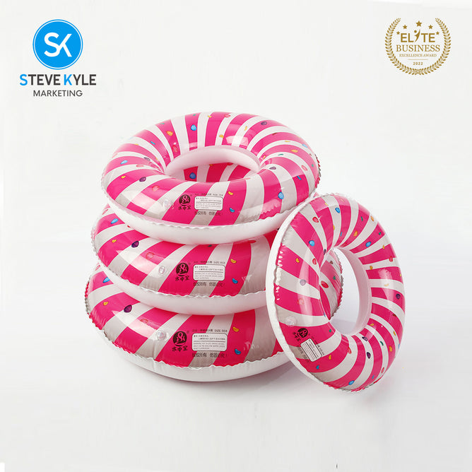Steve Kyle Inflatable Swim Ring Sweet Candy Pattern For Outdoor Water Fun
