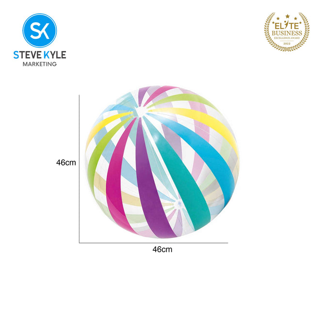 Steve Kyle Tropical Ocean Cartoon Pattern Transparent Inflatable Beach Ball For Water Games Outdoor Play