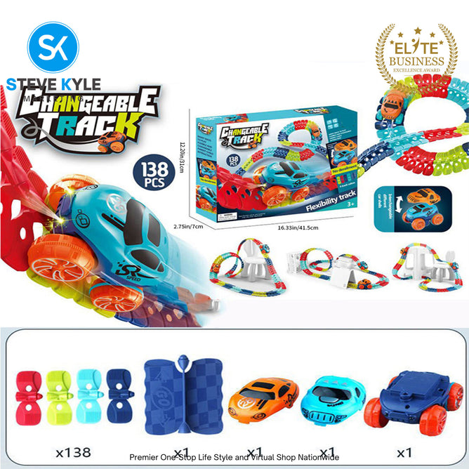 Changeable Track Race Car Flexible Assembled Rail Racing Track