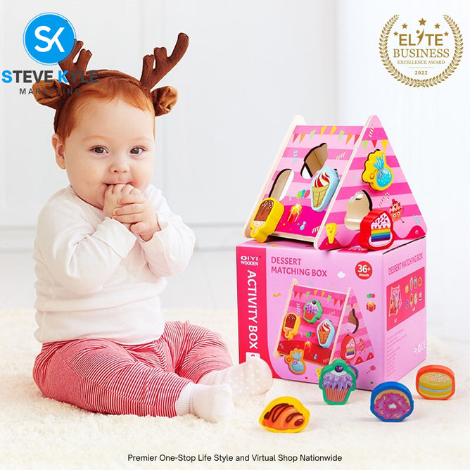 Shape Sorting Matching House Hand-Eye Early Learning Wooden Toys with Box Gift Box