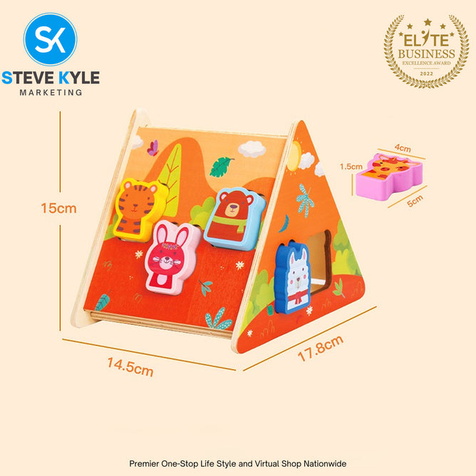 Shape Sorting Matching House Hand-Eye Early Learning Wooden Toys with Box Gift Box