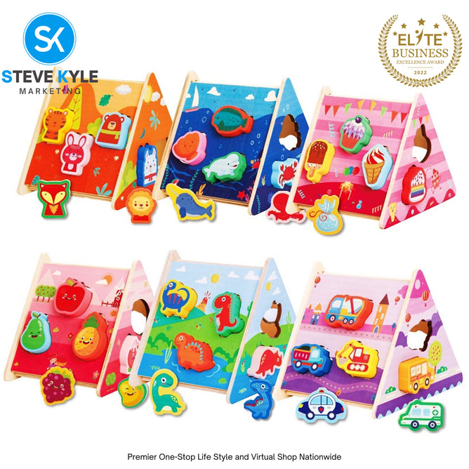 Shape Sorting Matching House Hand-Eye Early Learning Wooden Toys with Box Gift Box