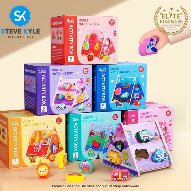 Shape Sorting Matching House Hand-Eye Early Learning Wooden Toys with Box Gift Box