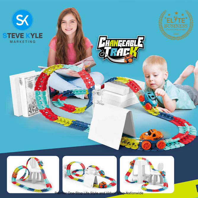 Changeable Track Race Car Flexible Assembled Rail Racing Track