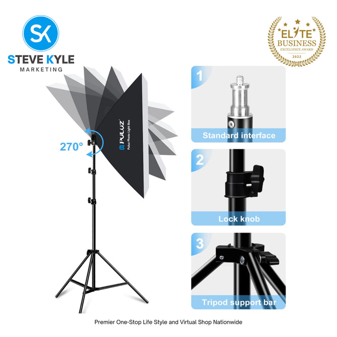 PULUZ Softbox Lighting Kit 50x70cm Professional Photo Studio Photography Light Equipment with E27 Socket Bulb Photography Lighting Kit