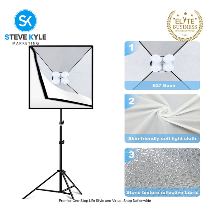 PULUZ Softbox Lighting Kit 50x70cm Professional Photo Studio Photography Light Equipment with E27 Socket Bulb Photography Lighting Kit