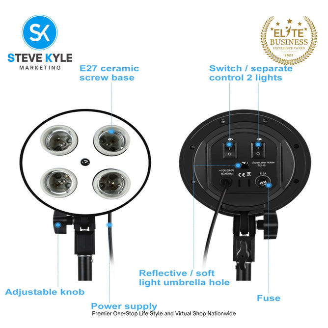 PULUZ Softbox Lighting Kit 50x70cm Professional Photo Studio Photography Light Equipment with E27 Socket Bulb Photography Lighting Kit