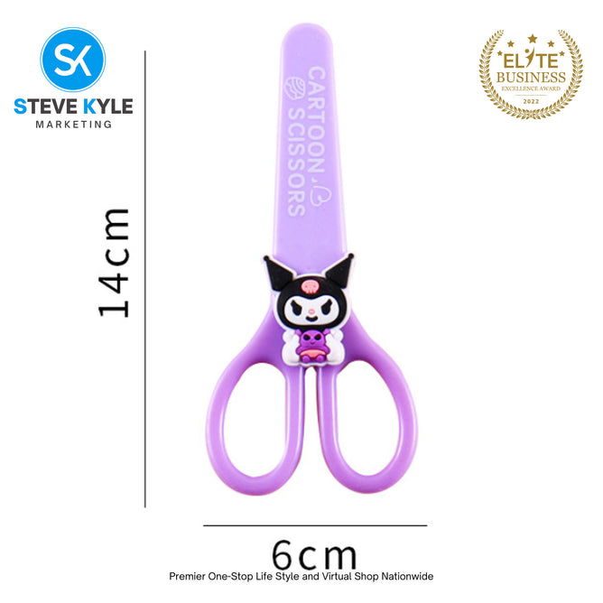 Random Cute Cartoon Kids Safety Round Head Scissors Student Paper Cutting Art School Supplies