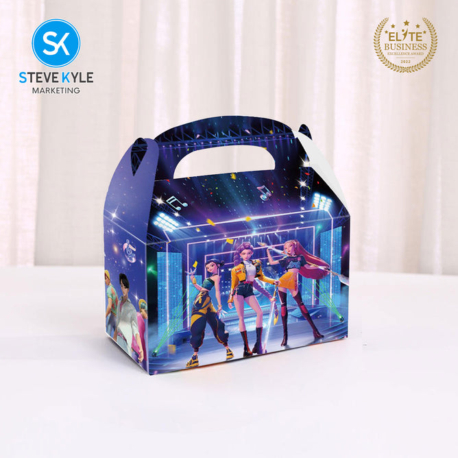 Steve Kyle Twelve Pieces Cartoon Design Candy Cookies Cake Paper Gift Box With Handle For Kids Birthday Party Supplies