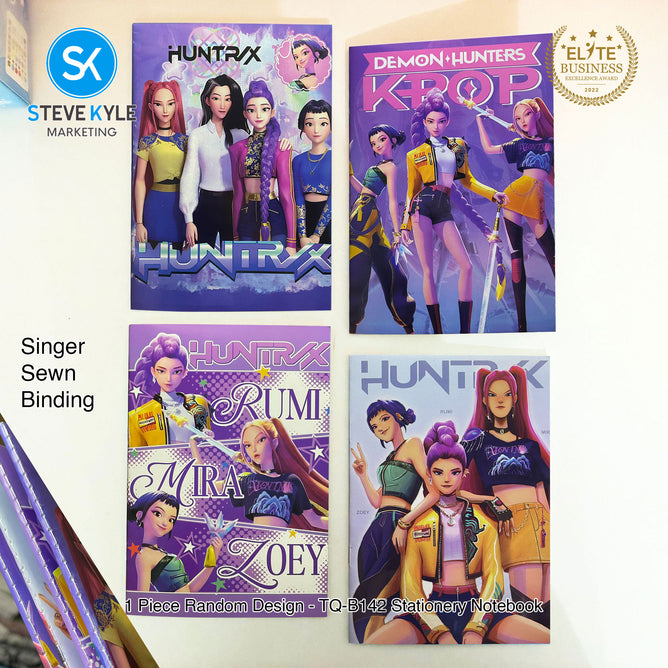 Steve Kyle Colorful Girl Group Theme Spiral Staple Singer Sewn Binding Notebook Journal Random Design For Students School Supplies