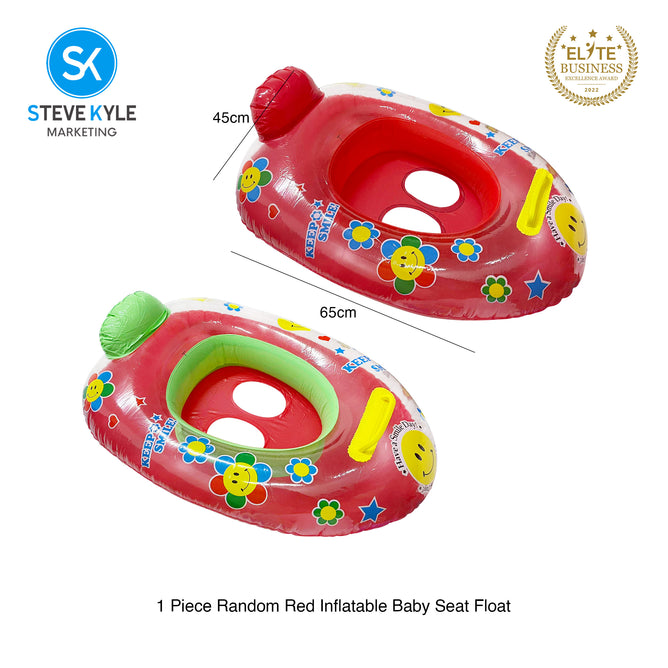 Steve Kyle Inflatable Baby Seat Float With Handle Keep Smile Transparent Swimming Boat
