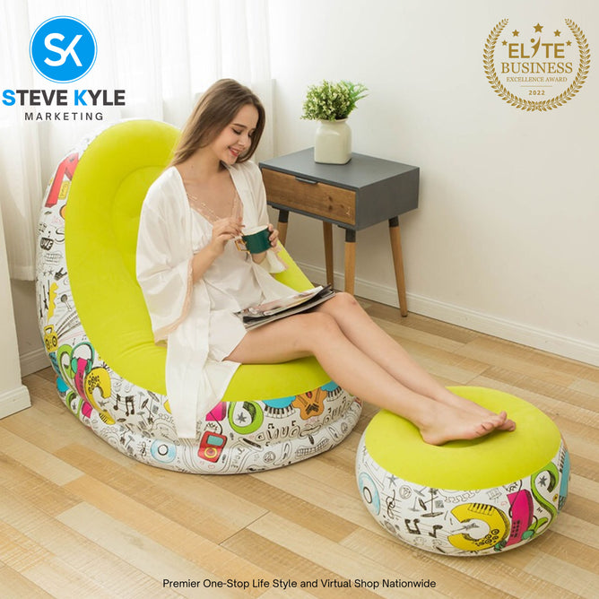 Outdoor PVC Flocking Inflatable Air Sofa garden sectional sofa