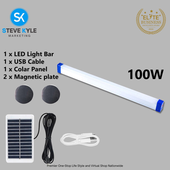 Solar Emergency Light USB Rechargeable Magnetic Emergency LED Light Lamp Outdoor Portable