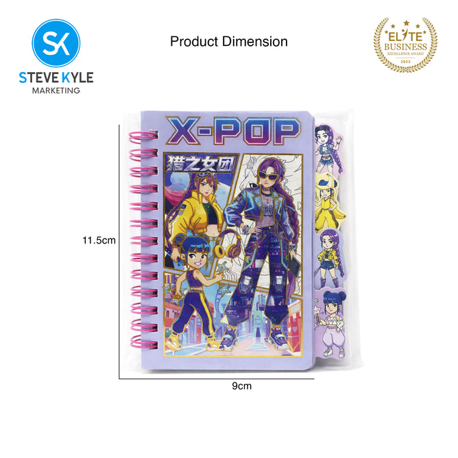 Steve Kyle Colorful Girl Group Mini Spiral Coil Dairy Planner Notebook For Party Giveaway Classroom Supplies