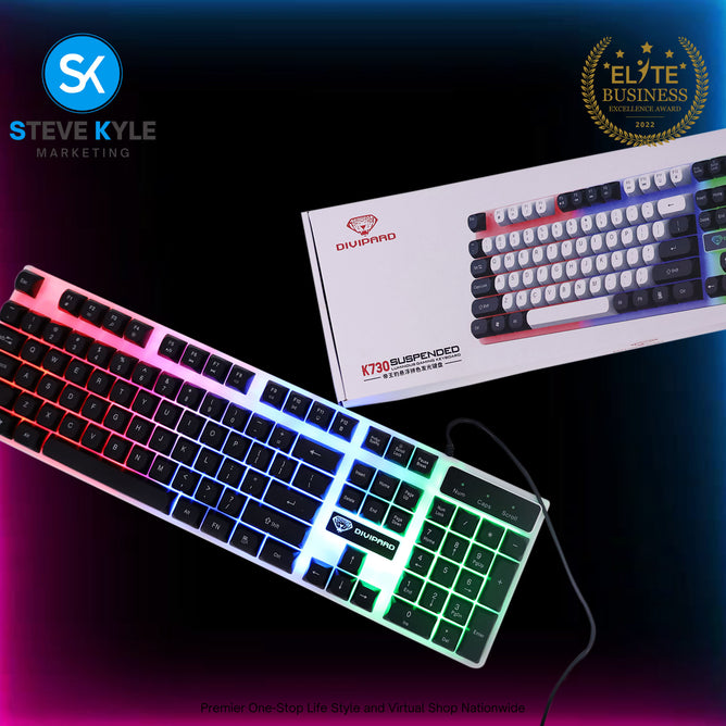 K730 Luminous Wired Gaming Keyboard Divipard For Computer Laptop