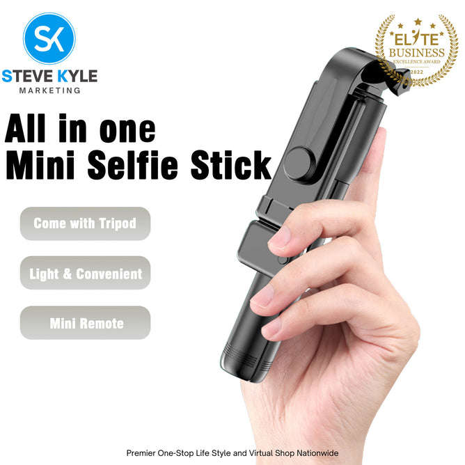 Wireless Bluetooth Foldable Selfie Stick Tripod with Fill Light Adjustable Monopod Remote Shutter