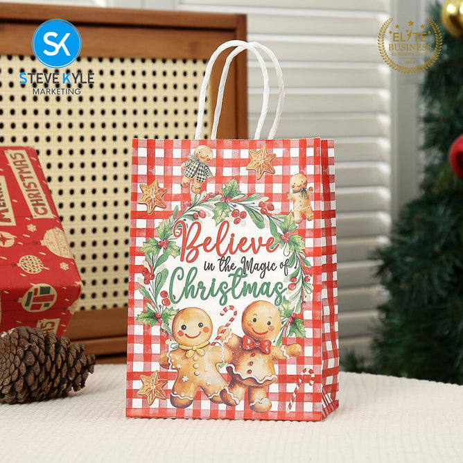 Steve Kyle Twelve Pieces Christmas Cartoon Random Design Paper Bag Random Design For Birthday Party Supplies