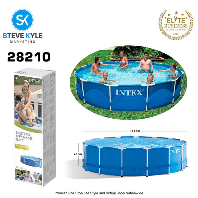 High Quality Metal Frame Big Family Round Swimming Pool 12ft x 30 inches / 10FT X 30 INCHES
