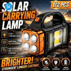 Steve Kyle Solar Powered Rechargeable LED Work Light Portable Emergency Flashlight