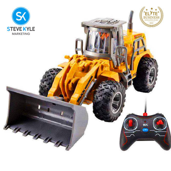 Steve Kyle Battery-Operated RC Construction Equipment Vehicle Collection-Excavator & Loader Truck Toy for Kids