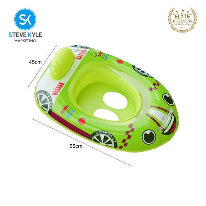 Steve Kyle Inflatable Baby Seat Float With Handle Racing Car Swimming Boat