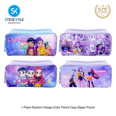 Steve Kyle Colorful Girl Group Theme Sleek Glossy Compact Pencil Case Random Design-Color For Student Stationery Kit