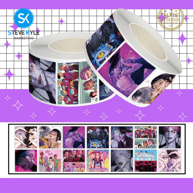 Steve Kyle Five Hundred Pieces Per Roll Stickers Colorful Girl Group Theme For Fun Laptop Skateboard Personal Items