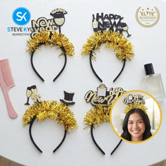 Steve Kyle Happy New Year Glitter Hair Band Headband Party Celebration Accessory