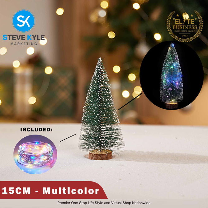 Mini Christmas Tree Tabletop Decorations Tree With LED Light Artificial Cedar Pine for Holiday