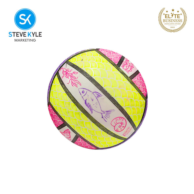 Kids Beach Ball PVC Inflatable Water Game Ball Colorful Print Ball
