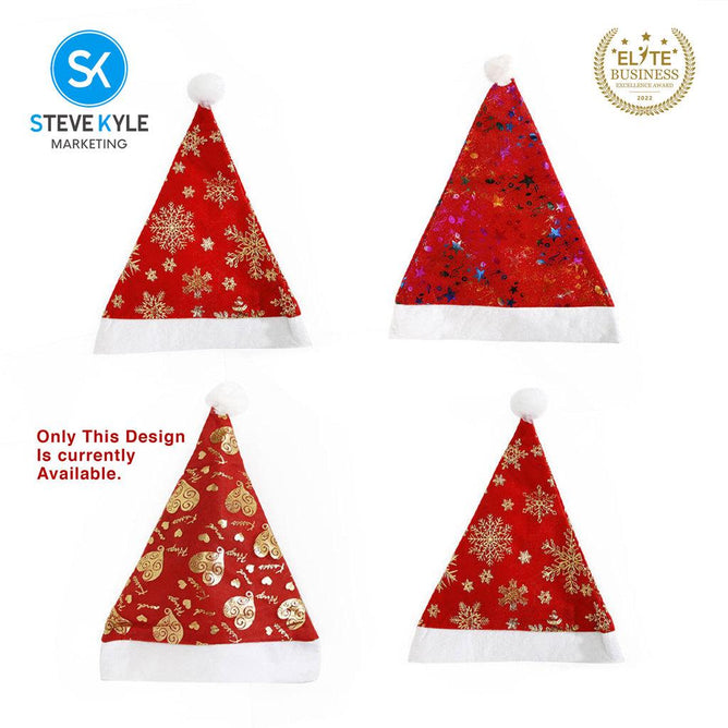 Steve Kyle Festive Snow Heart Christmas Hat with Soft Plush Edge for Parties