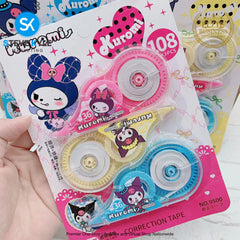 3pcs/Set Kuromi Kawaii Correction Tape Cute Stationery Back to School School Supplies