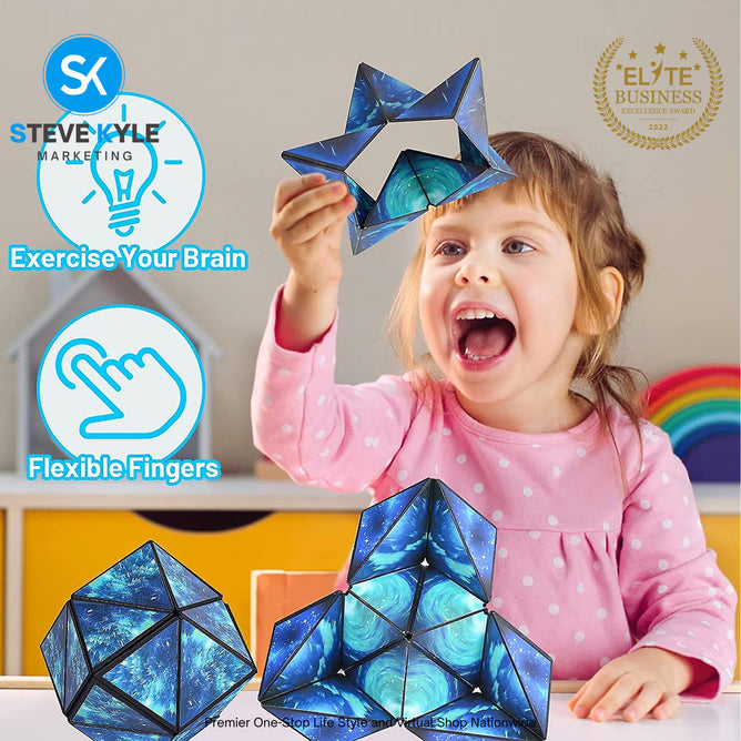 Magic Cubes 3D Rubiks Cube Infinity Geometric Shape Shifting Fidget Puzzle Toy Kids Gift
