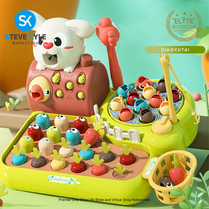 New children's Educational Fishing Whack-a-Mole Toy 4n1 Multi-Functional with Music