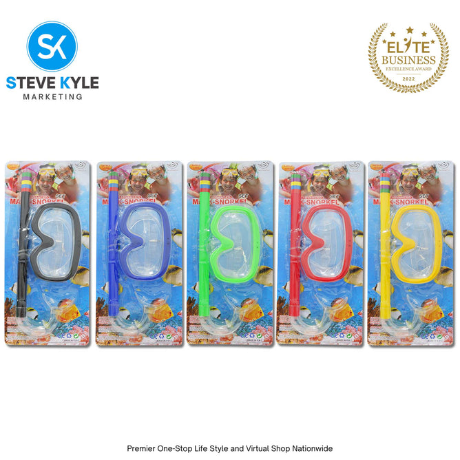 Large Frame Snorkeling Mask Goggles Dive Sticks Adjustable Swim Set Suitable for Kids & Adult